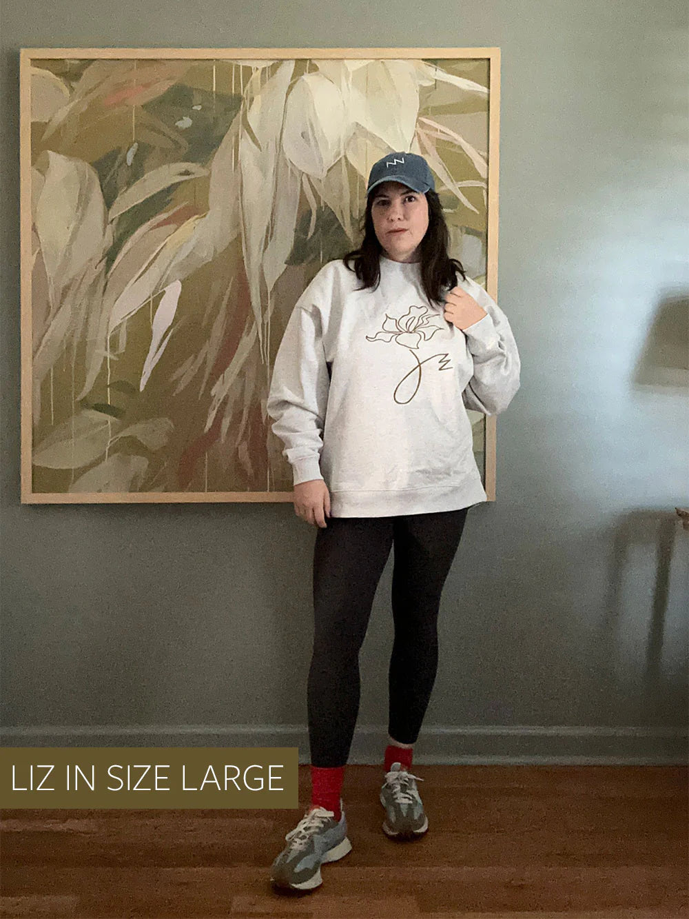 "Flora" Sweatshirt in Heather Gray Organic Cotton