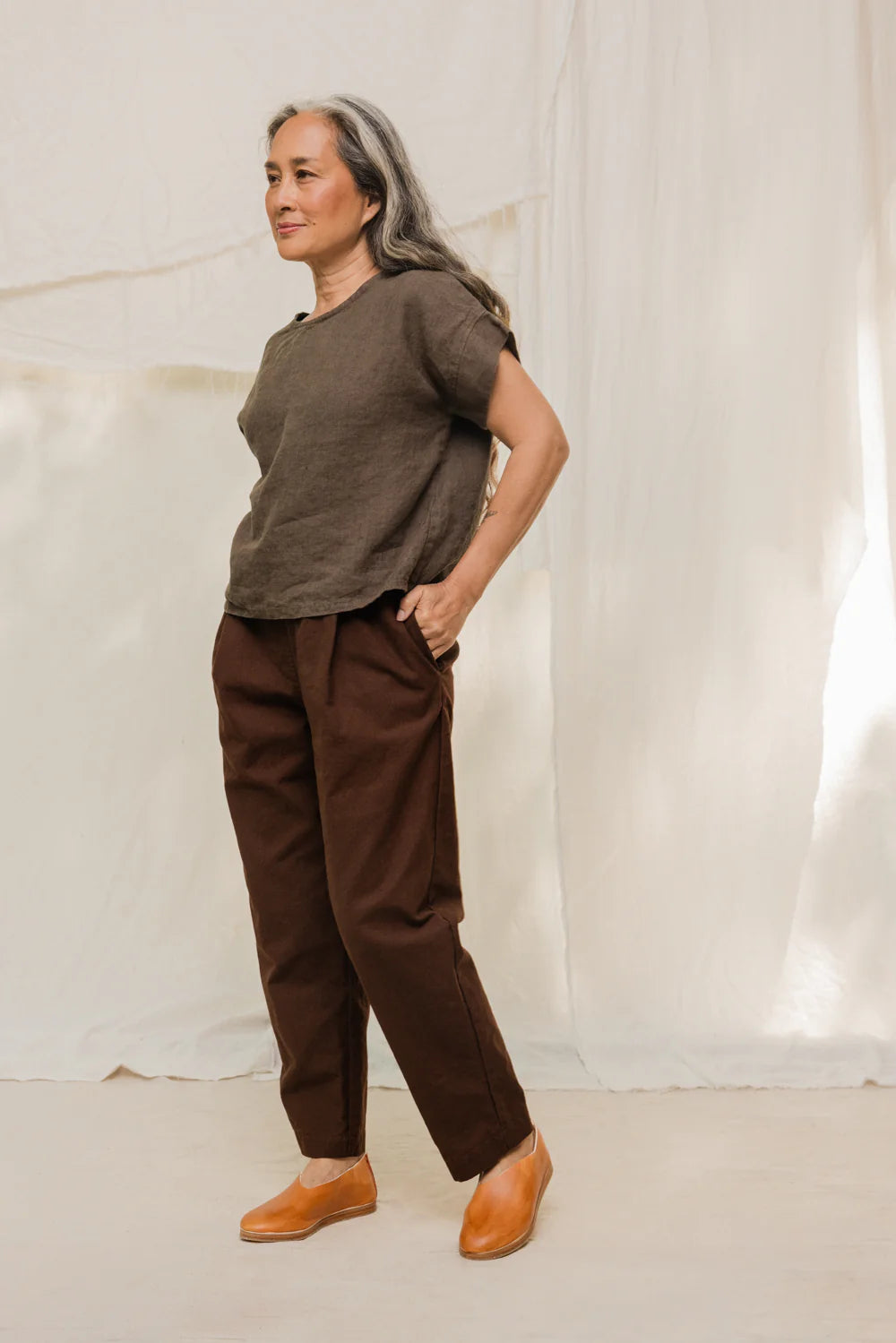 Andy Trouser in Organic Cotton Canvas, Umber, Size XL-Regular | Ready to Ship