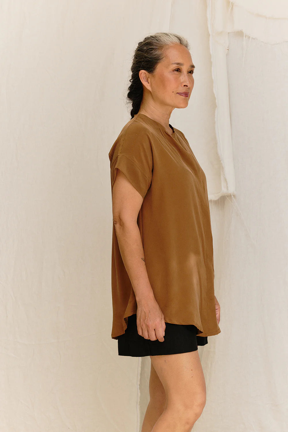 Georgia Snap Top in Silk Crepe
