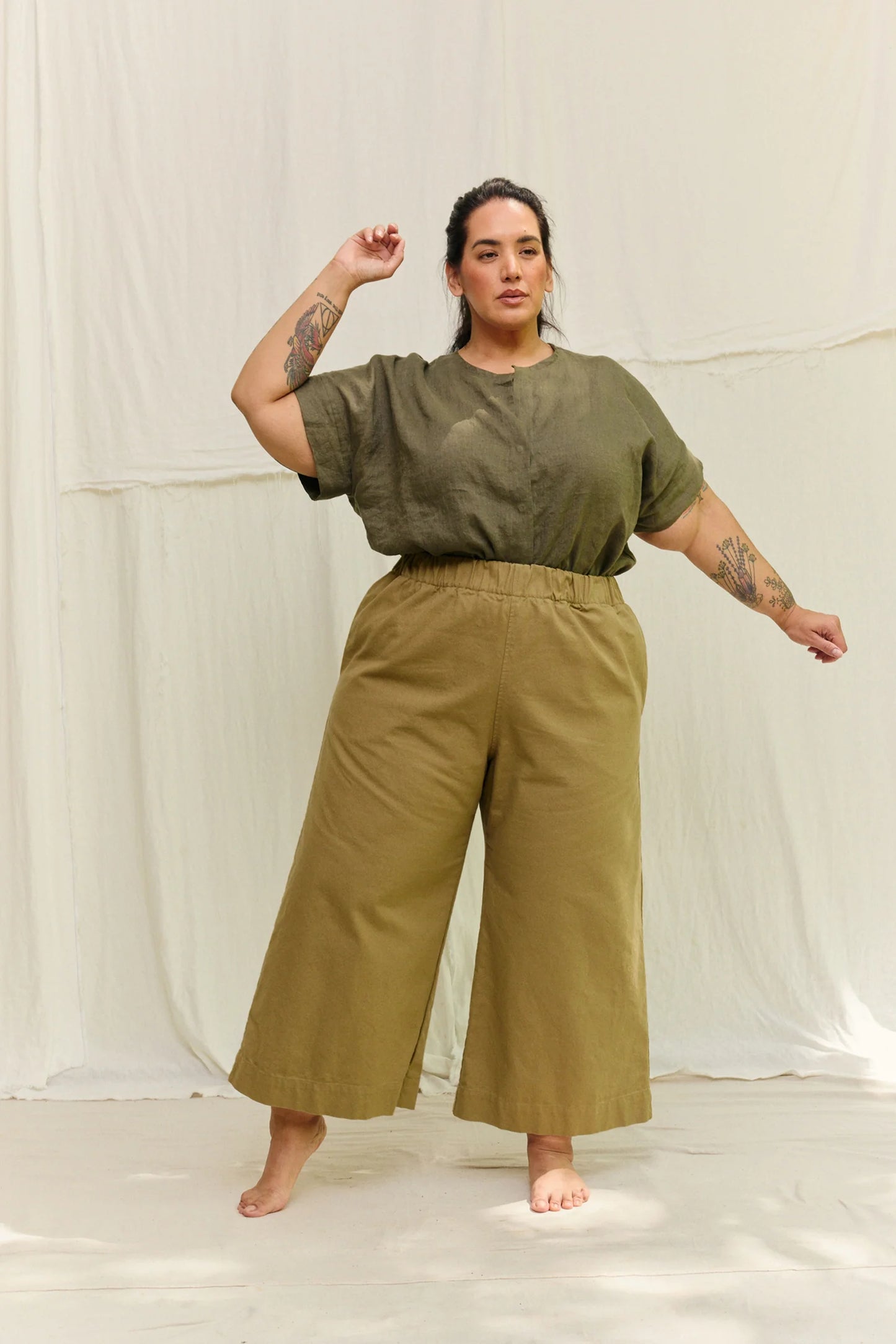 Georgia Snap Top in Lightweight Linen