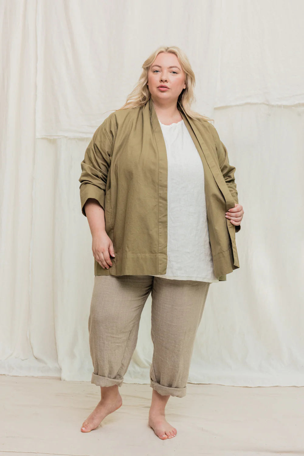 Clyde Jacket in Organic Cotton Canvas, Olivine, Size XXS/XS | Ready to Ship