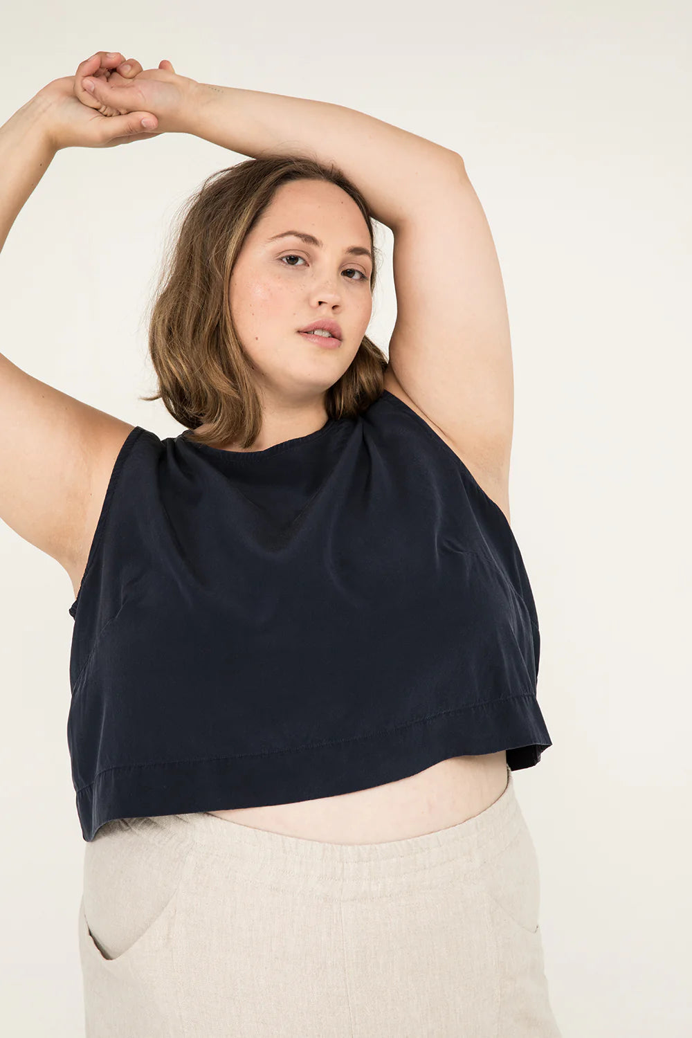 Petra Crop in Silk Crepe