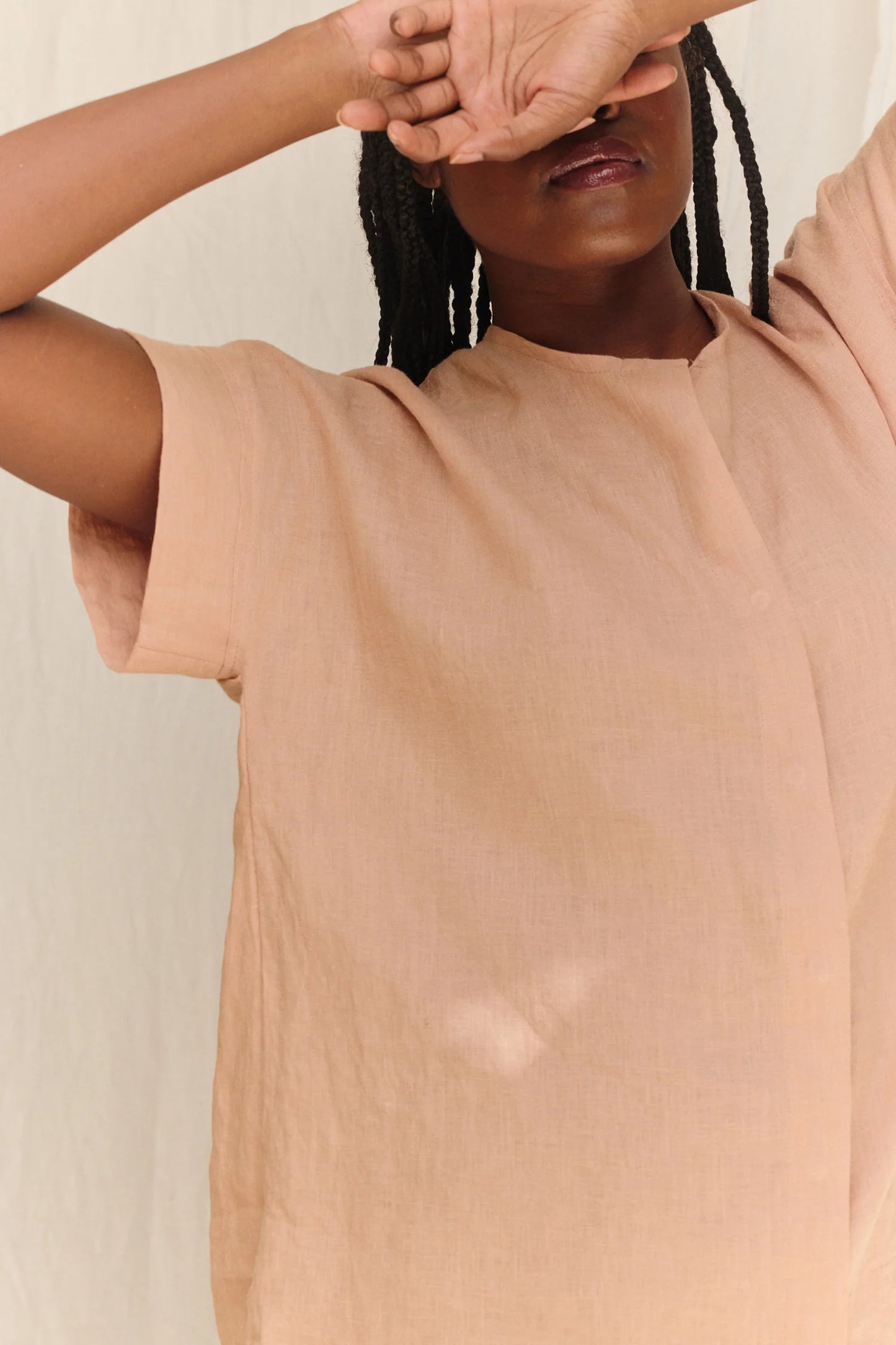Georgia Snap Top in Lightweight Linen