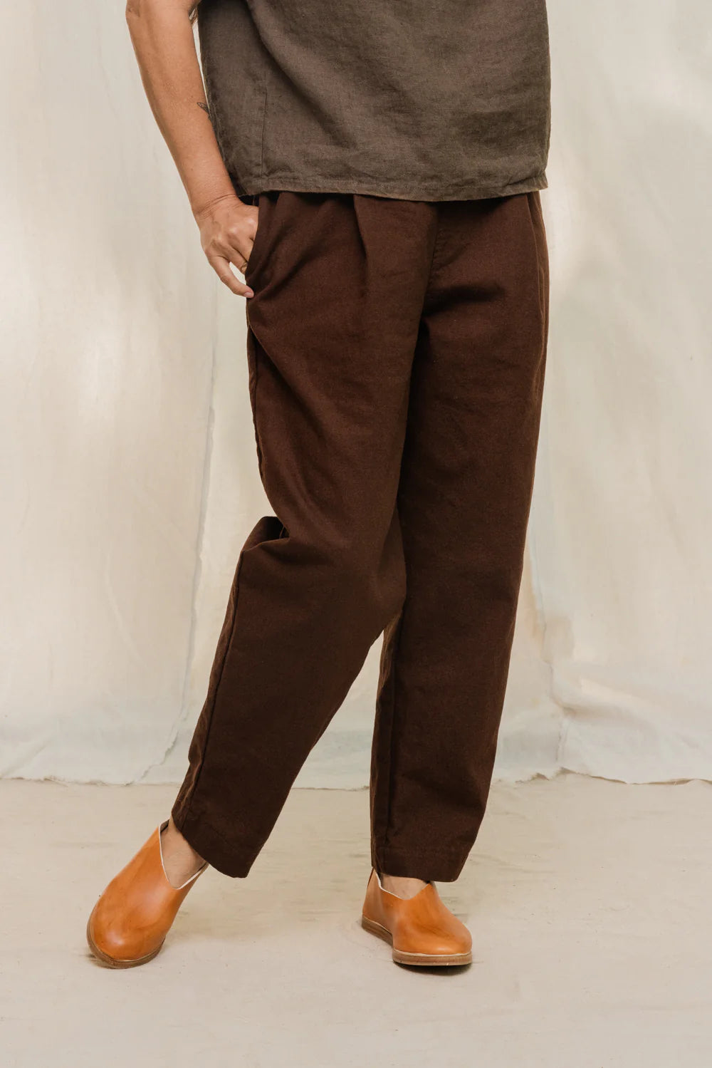 Andy Trouser in Organic Cotton Canvas, Umber, Size XL-Regular | Ready to Ship