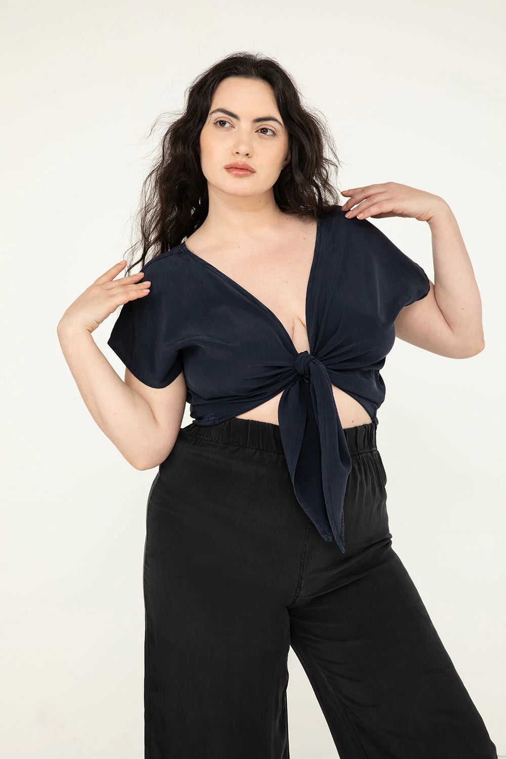 Maxine Crop in Silk Crepe