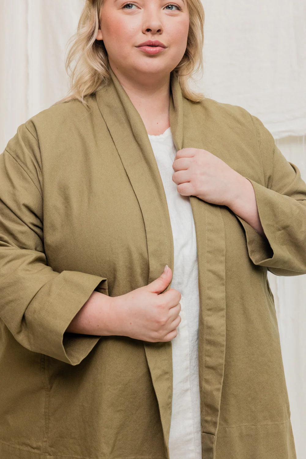 Clyde Jacket in Organic Cotton Canvas, Olivine, Size XXS/XS | Ready to Ship