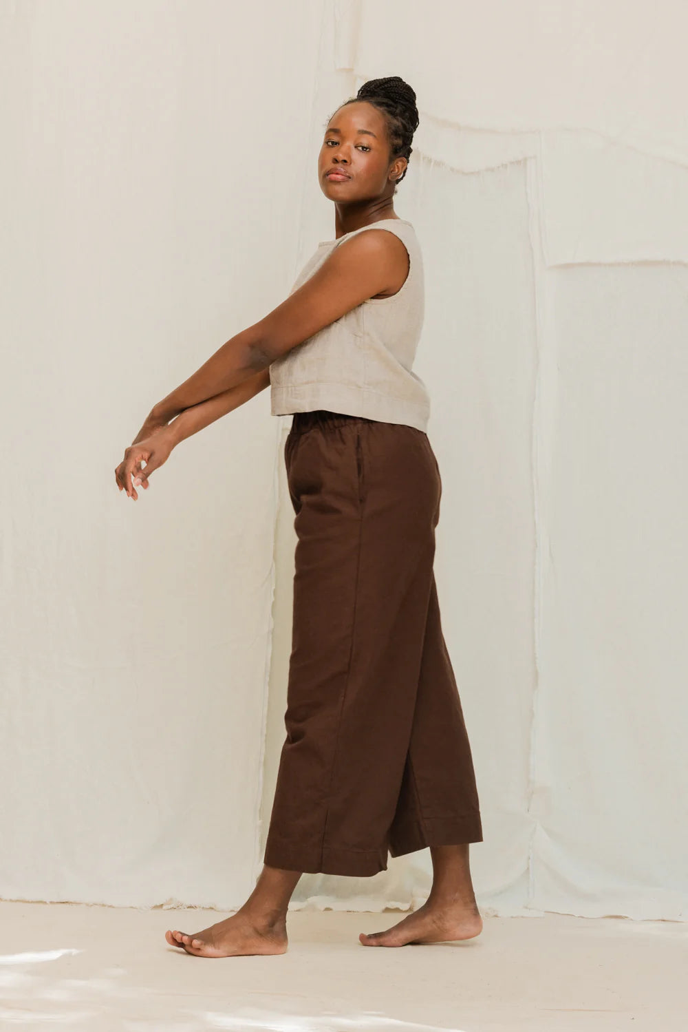 Florence Pant in Organic Cotton Canvas, Umber, Size XXS-Regular | Ready to Ship