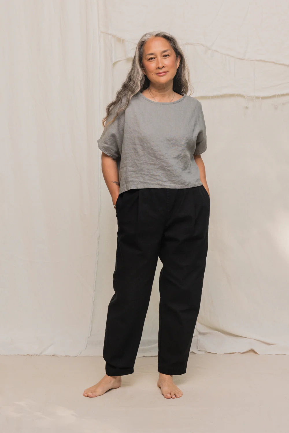 Andy Trouser in Organic Cotton Canvas, Black, Size 5X-Regular | Ready to Ship