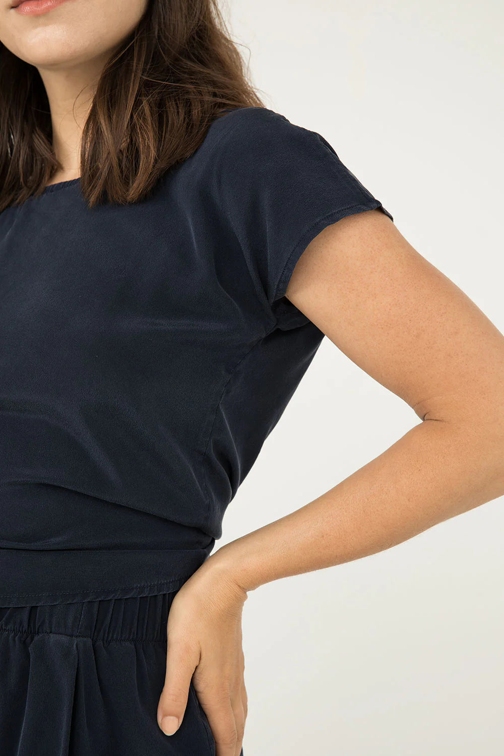 Maxine Crop in Silk Crepe