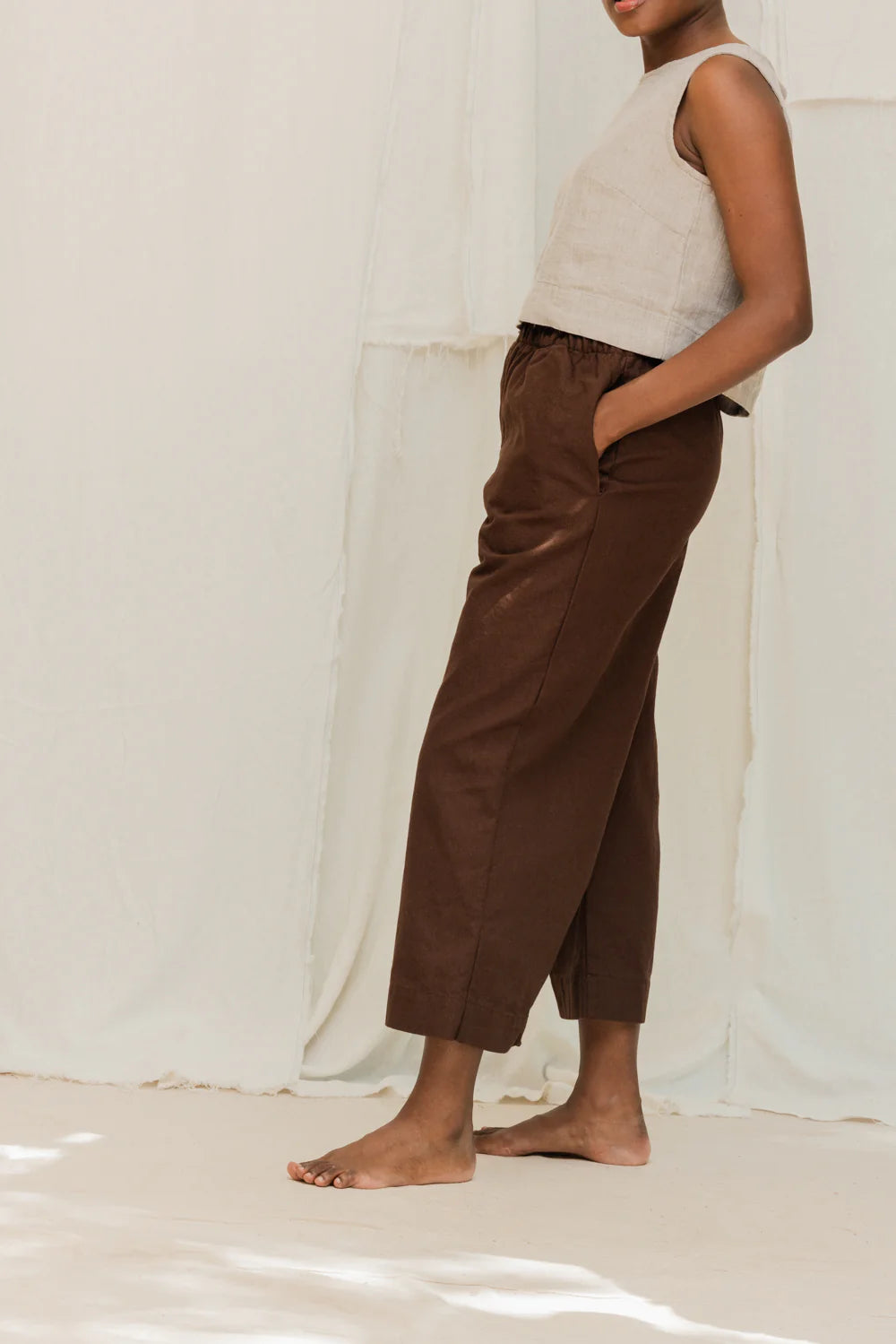 Florence Pant in Organic Cotton Canvas, Umber, Size S-Regular | Ready to Ship