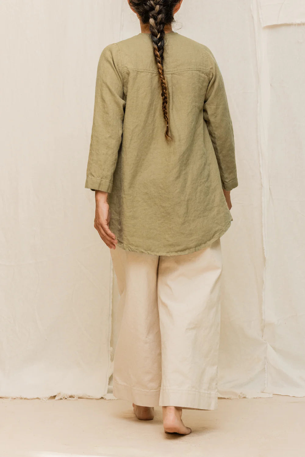 Florence Pant in Organic Cotton Canvas, Natural, Size XS-Regular | Ready to Ship