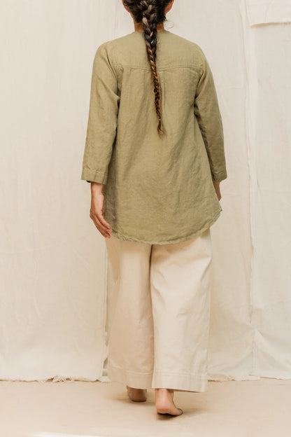 Florence Pant in Organic Cotton Canvas, Natural, Size XS-Regular | Ready to Ship