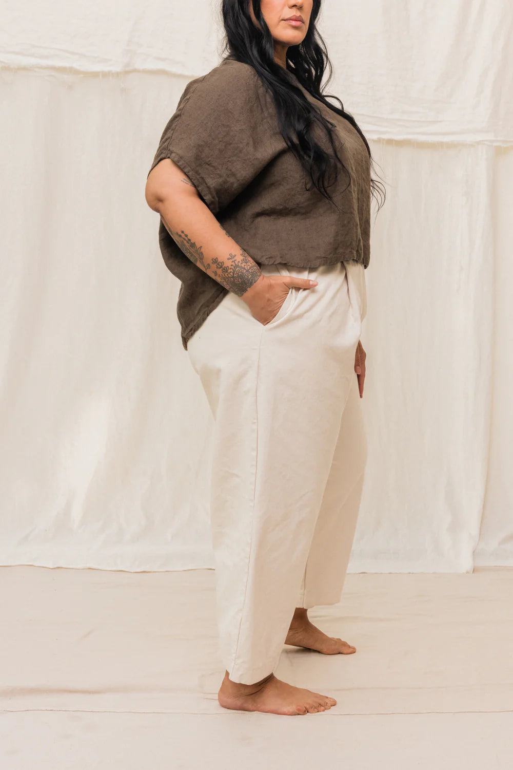 Andy Trouser in Organic Cotton Canvas, Natural, Size 5X-Regular | Ready to Ship