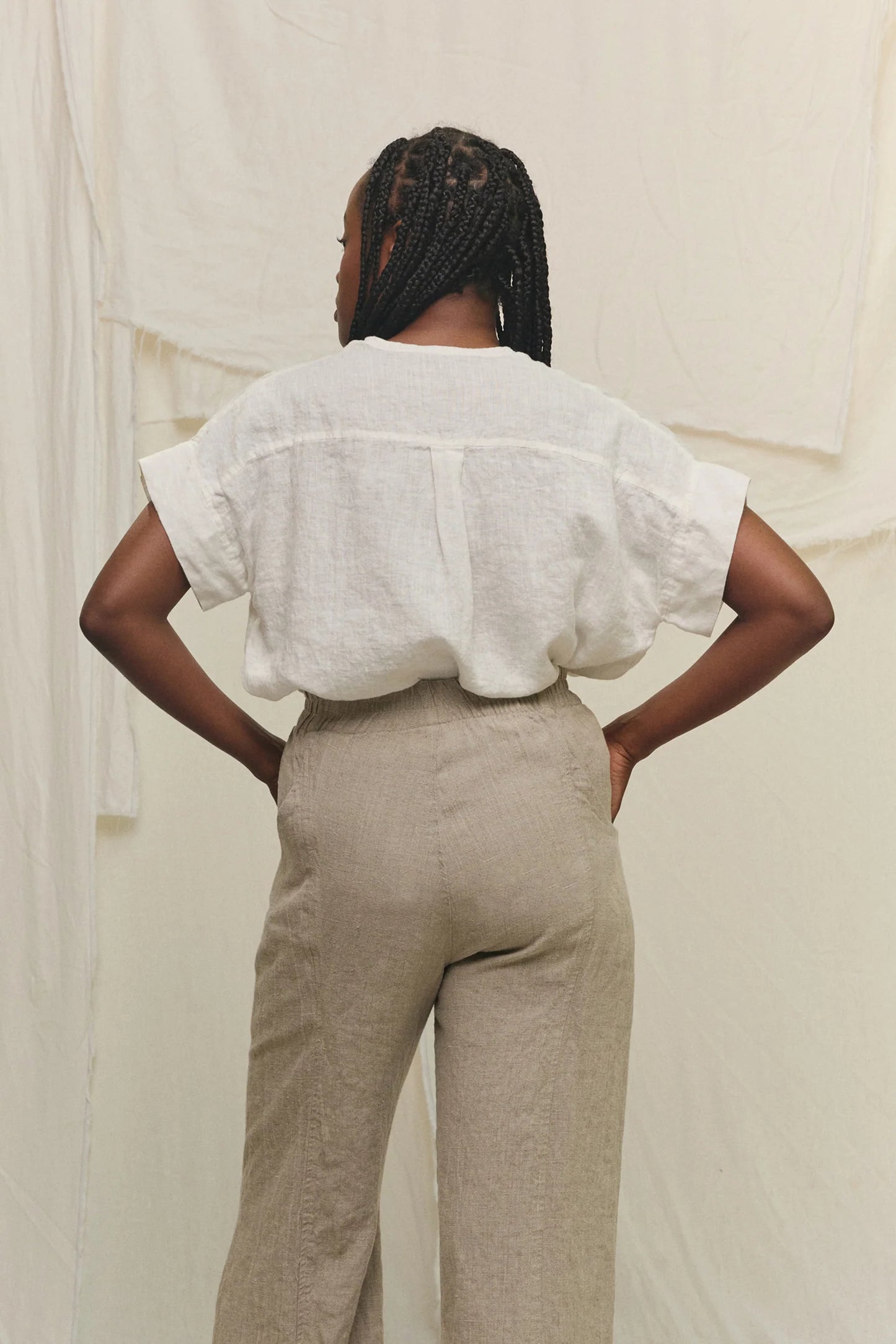 Georgia Snap Top in Lightweight Linen