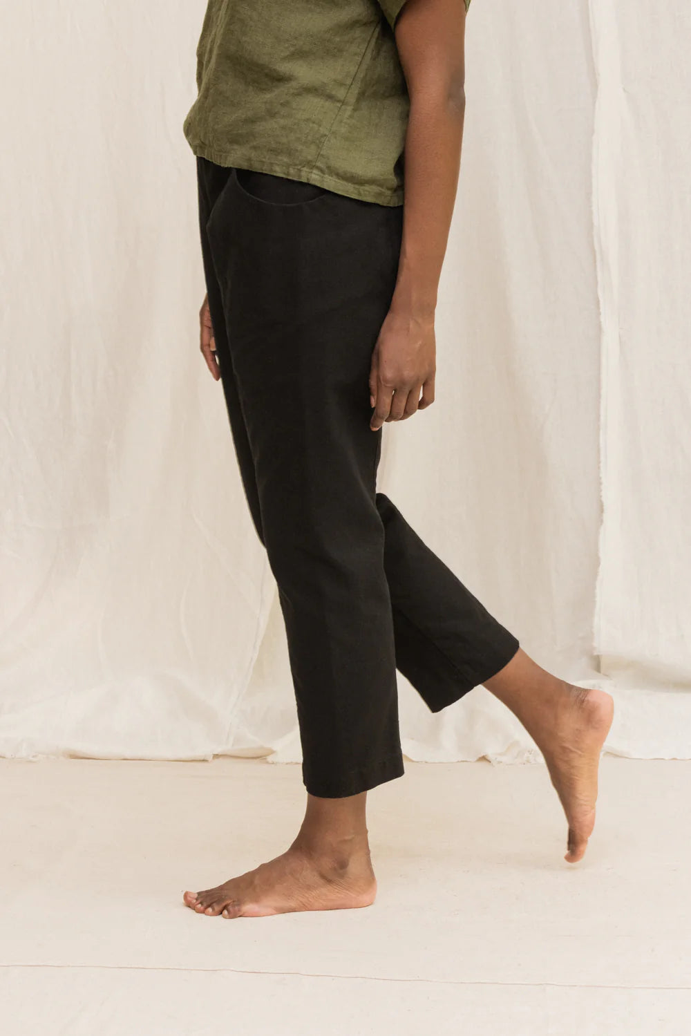 Clyde Work Pant in Organic Cotton Canvas, Black, Size XXS-Regular | Ready to Ship