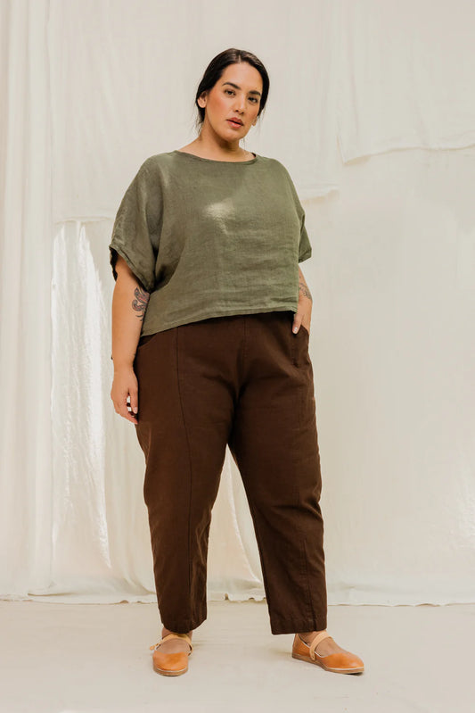 Clyde Work Pant in Organic Cotton Canvas, Umber, Size XXS-Short | Ready to Ship