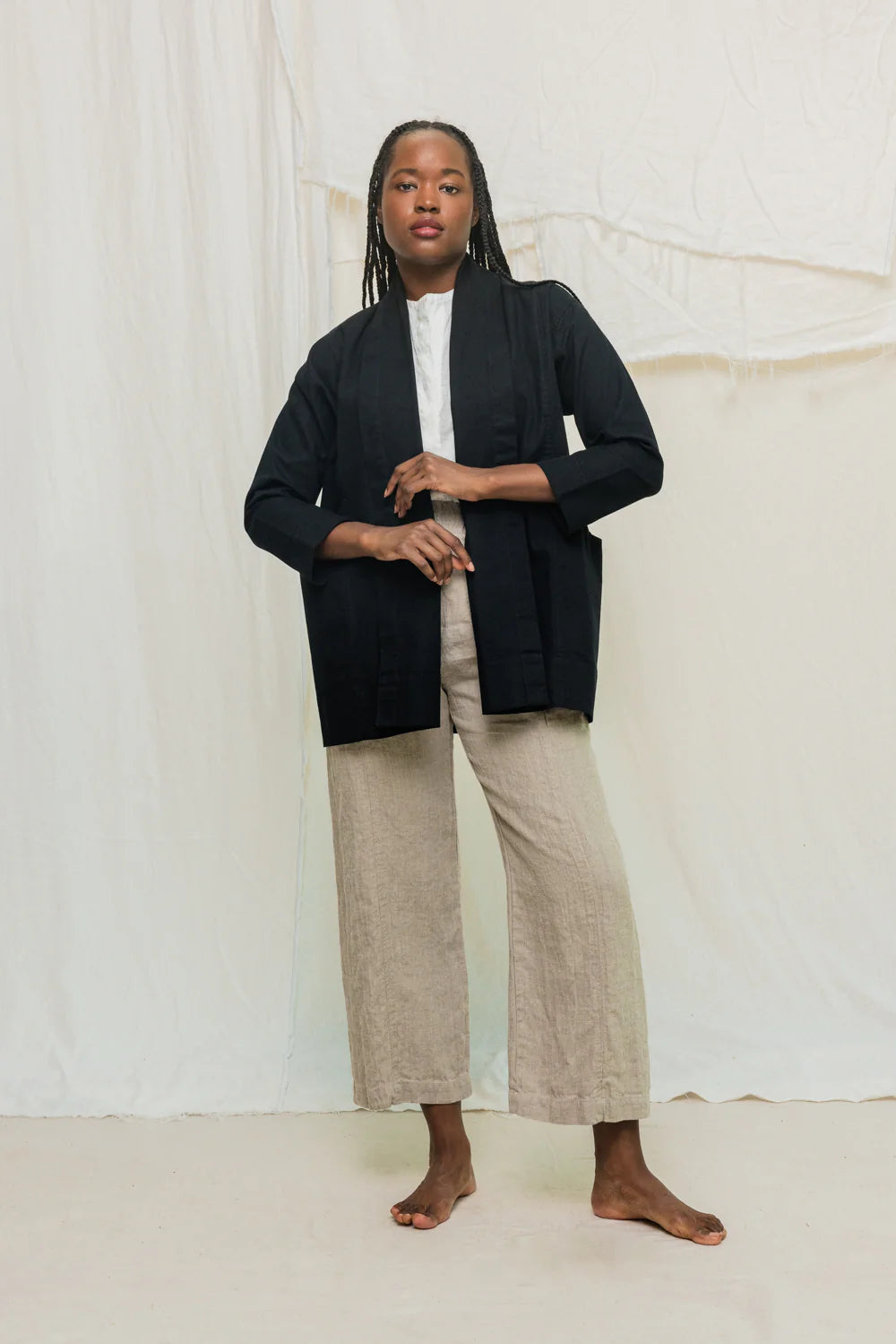 Clyde Jacket in Organic Cotton Canvas, Black, Size XXS/XS | Ready to Ship