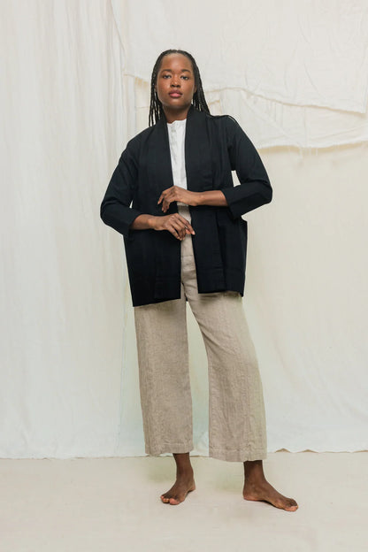 Clyde Jacket in Organic Cotton Canvas, Black, Size XXS/XS | Ready to Ship