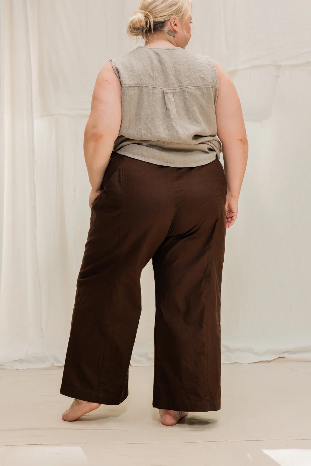 Clyde Culotte in Organic Cotton Canvas, Umber, Size M-Regular | Ready to Ship
