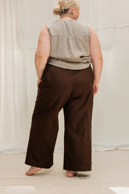 Clyde Culotte in Organic Cotton Canvas, Umber, Size M-Regular | Ready to Ship