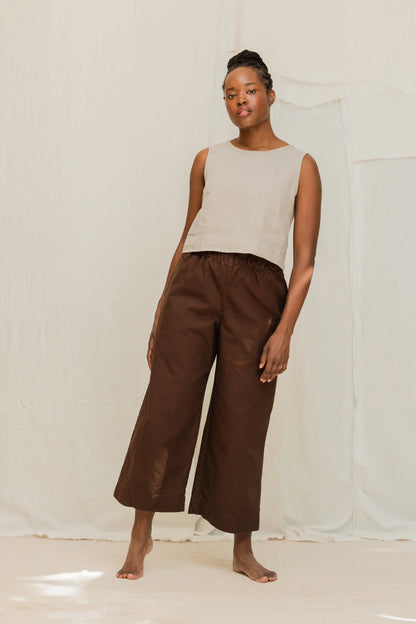 Florence Pant in Organic Cotton Canvas, Umber, Size S-Regular | Ready to Ship