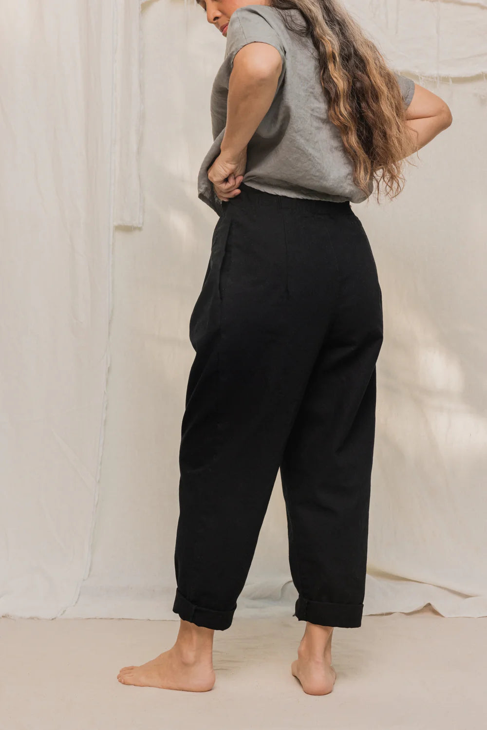 Andy Trouser in Organic Cotton Canvas, Black, Size XXS-Short | Ready to Ship