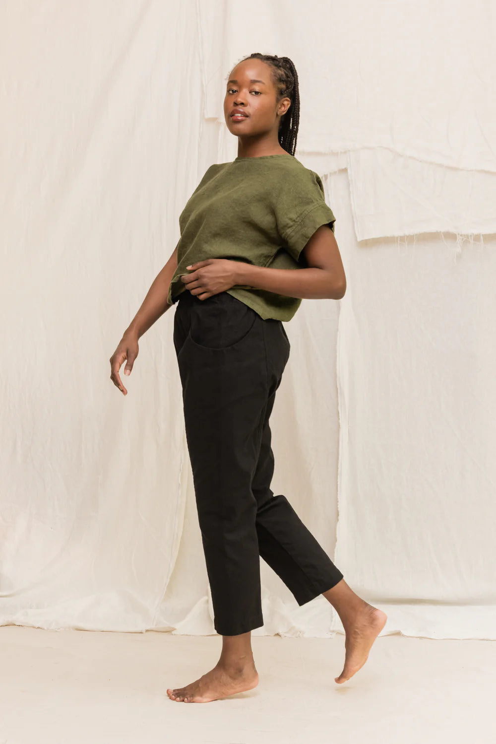 Clyde Work Pant in Organic Cotton Canvas, Black, Size XXS-Regular | Ready to Ship