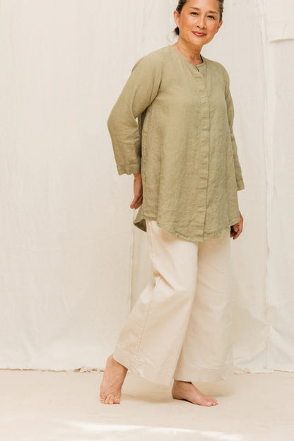 Florence Pant in Organic Cotton Canvas, Natural, Size XS-Regular | Ready to Ship