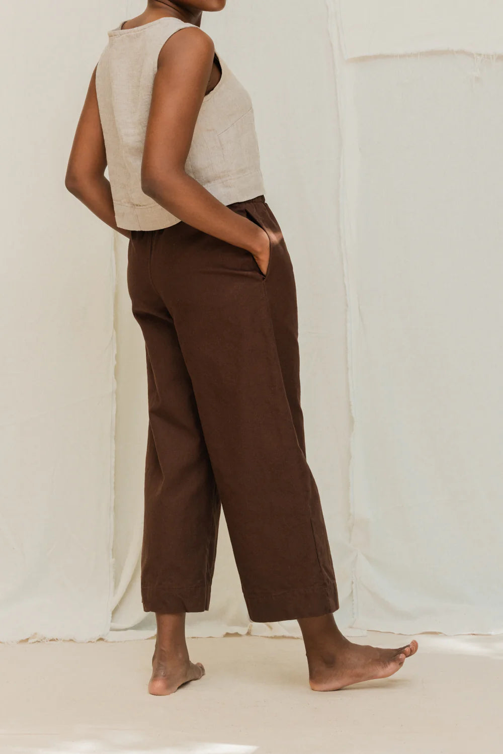 Florence Pant in Organic Cotton Canvas, Umber, Size S-Regular | Ready to Ship