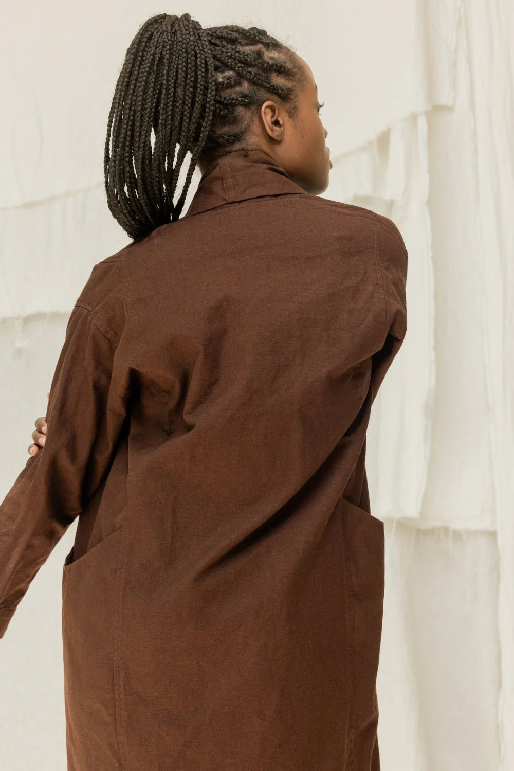 Clyde Trench in Organic Cotton Canvas, Umber, Size XXS/XS | Ready to Ship
