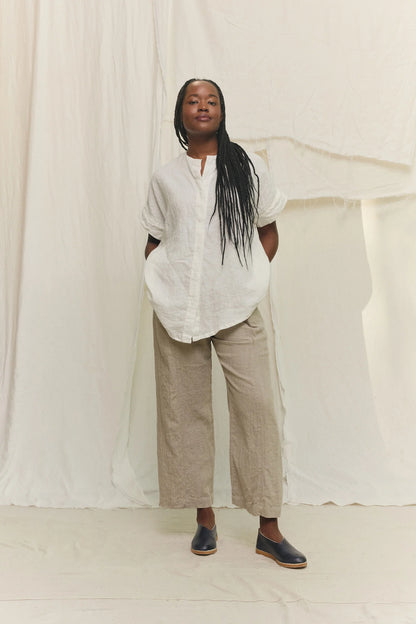 Georgia Snap Top in Lightweight Linen