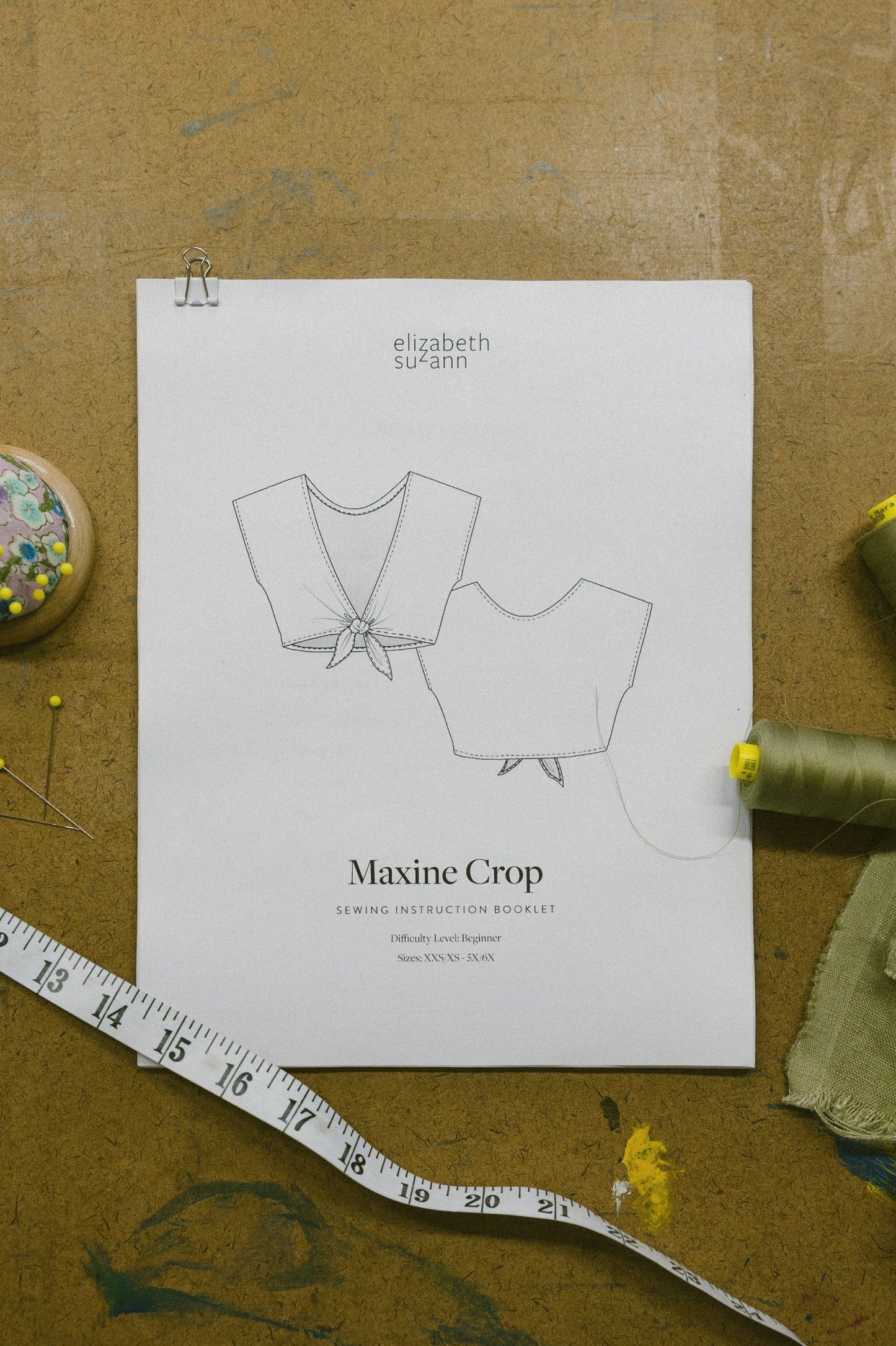 Maxine Crop Digital Sewing Pattern