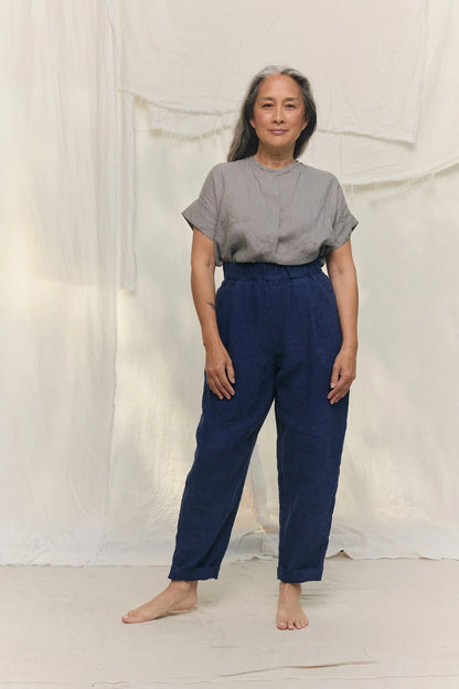 Georgia Snap Top in Lightweight Linen