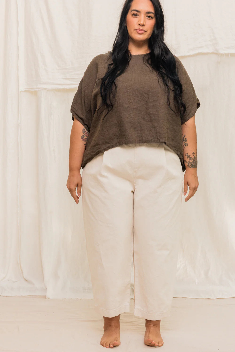 Andy Trouser in Organic Cotton Canvas, Natural, Size 3X-Tall | Ready to Ship