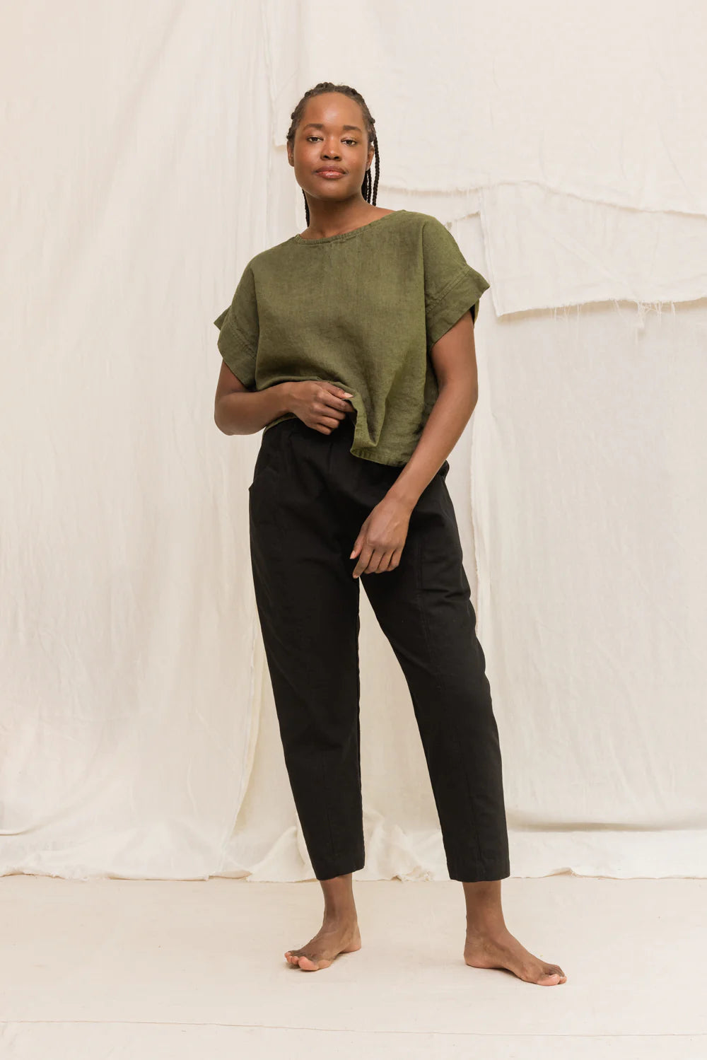 Clyde Work Pant in Organic Cotton Canvas, Black, Size XXS-Regular | Ready to Ship