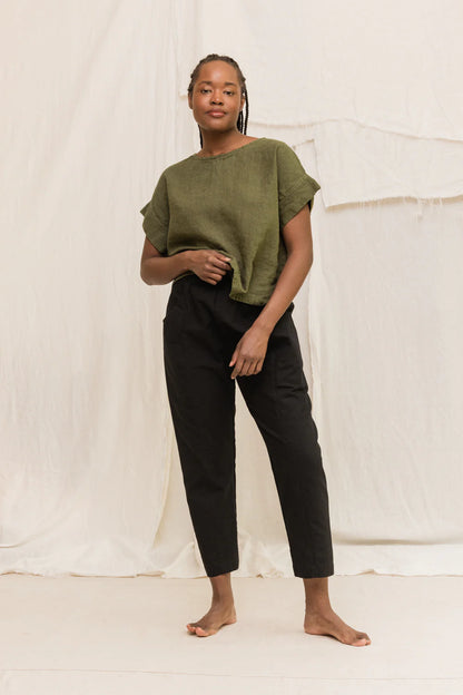 Clyde Work Pant in Organic Cotton Canvas, Black, Size XXS-Regular | Ready to Ship
