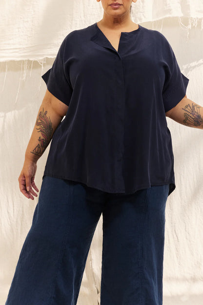 Georgia Snap Top in Silk Crepe