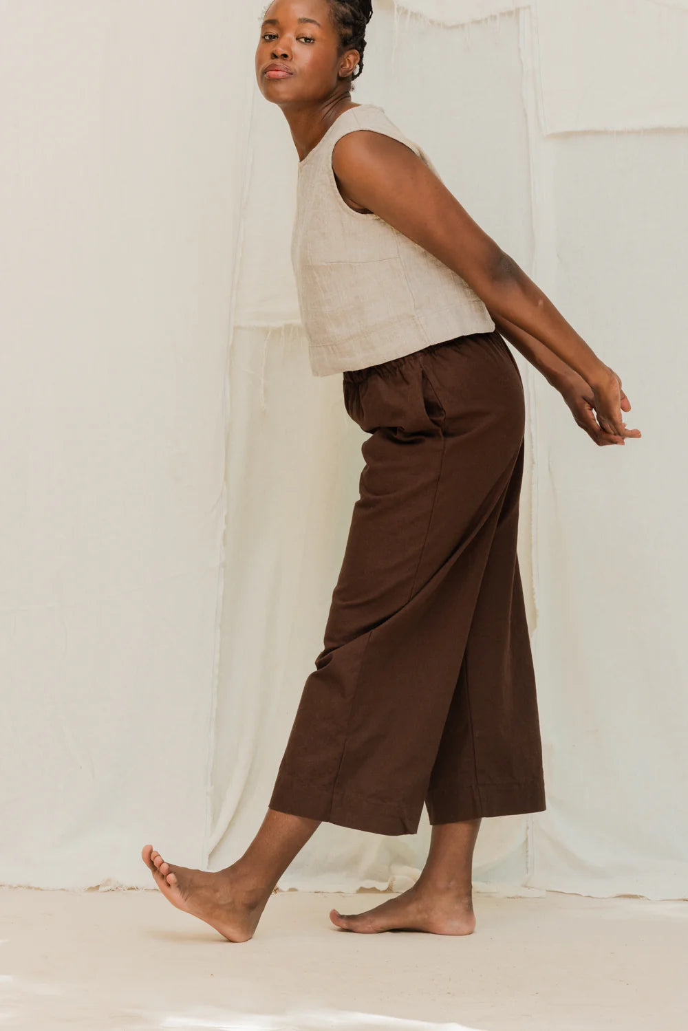 Florence Pant in Organic Cotton Canvas, Umber, Size S-Regular | Ready to Ship