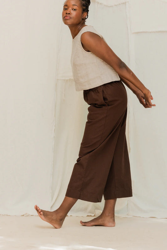 Florence Pant in Organic Cotton Canvas, Umber, Size S-Regular | Ready to Ship