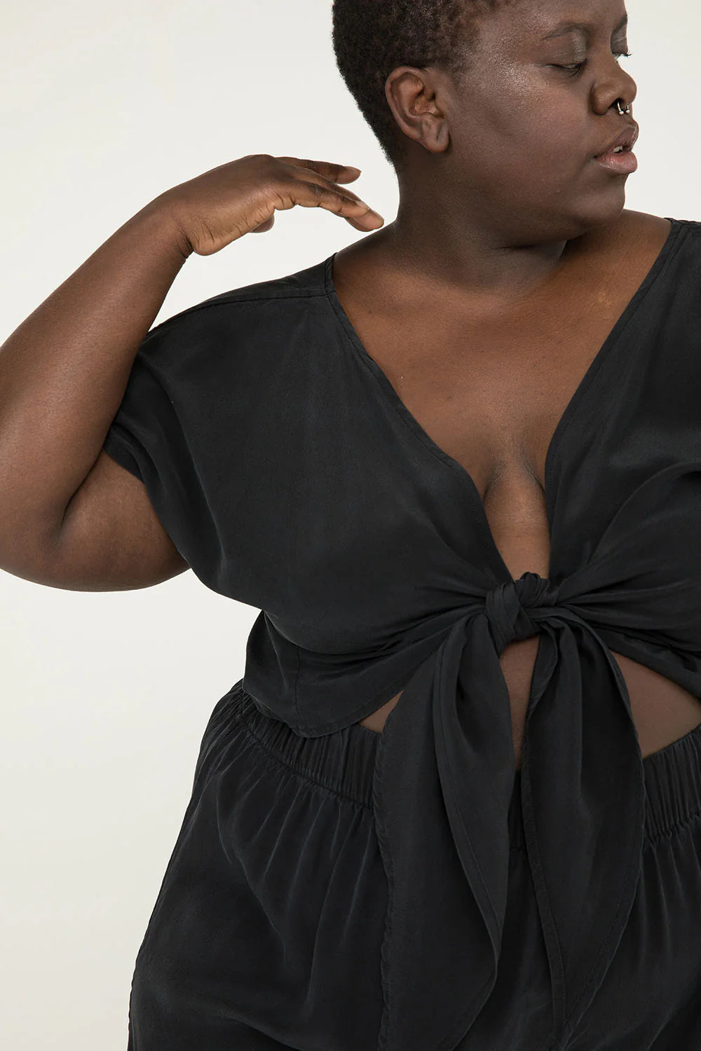 Maxine Crop in Silk Crepe