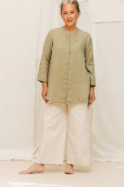 Florence Pant in Organic Cotton Canvas, Natural, Size XS-Regular | Ready to Ship