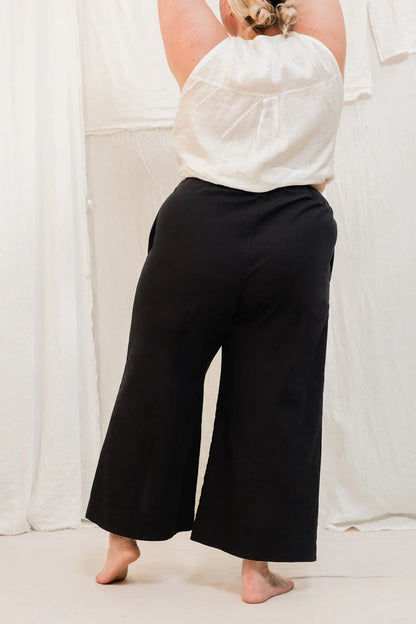 Florence Pant in Organic Cotton Canvas, Black, Size 4X-Regular | Ready to Ship