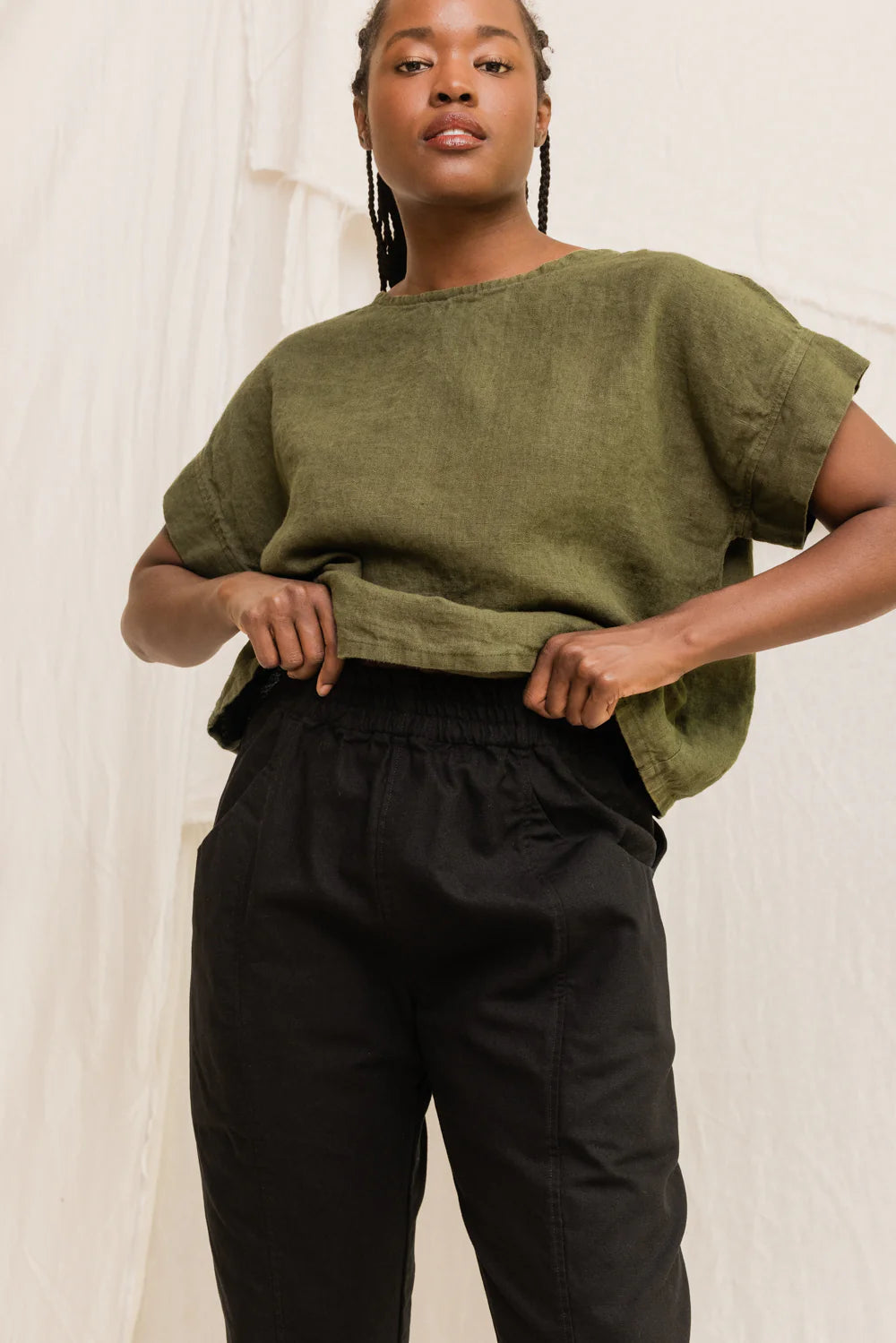 Clyde Work Pant in Organic Cotton Canvas, Black, Size XXS-Regular | Ready to Ship