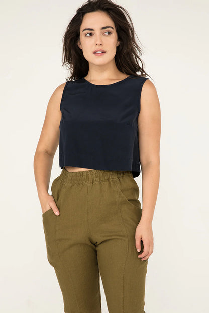 Petra Crop in Silk Crepe