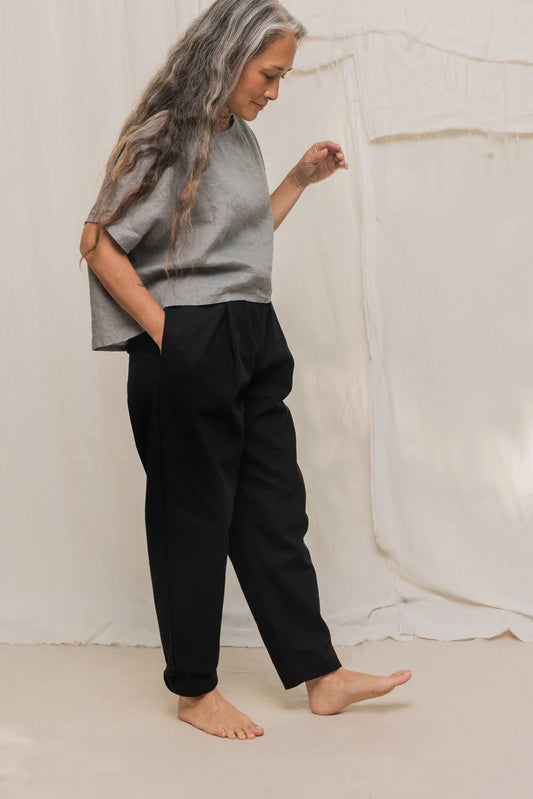 Andy Trouser in Organic Cotton Canvas, Black, Size XXS-Short | Ready to Ship