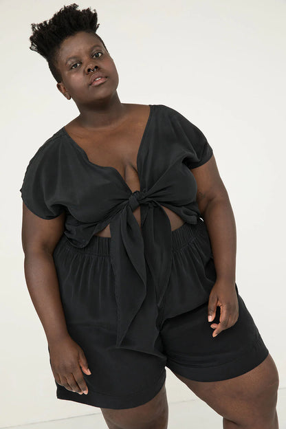 Maxine Crop in Silk Crepe