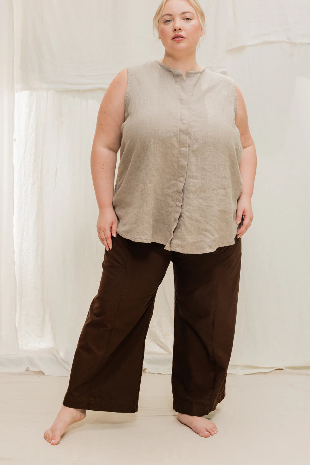 Clyde Culotte in Organic Cotton Canvas, Umber, Size M-Regular | Ready to Ship
