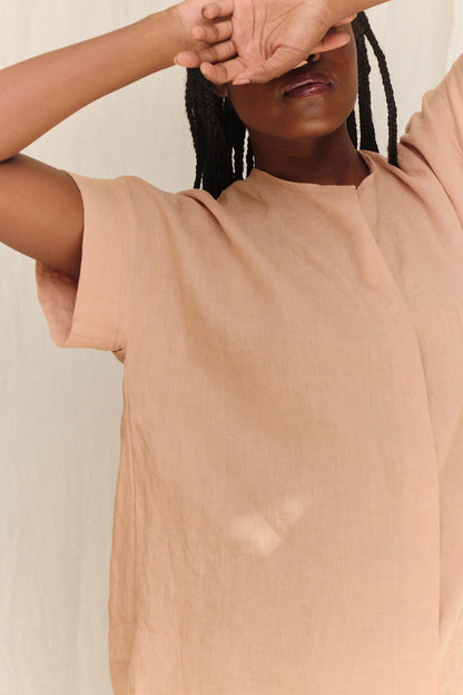 Georgia Snap Top in Lightweight Linen