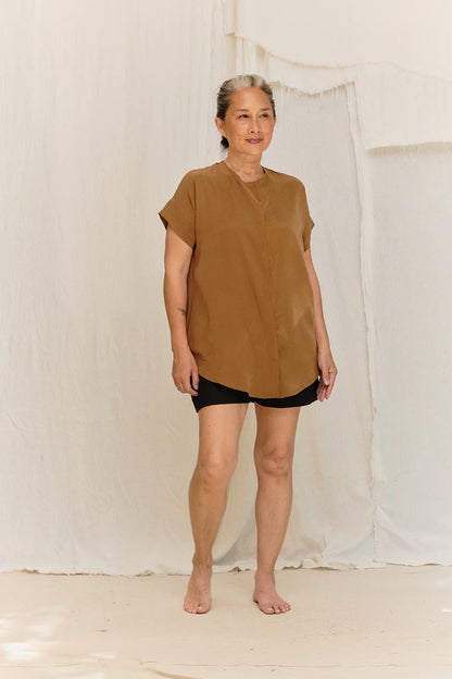 Georgia Snap Top in Silk Crepe