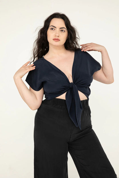 Maxine Crop in Silk Crepe